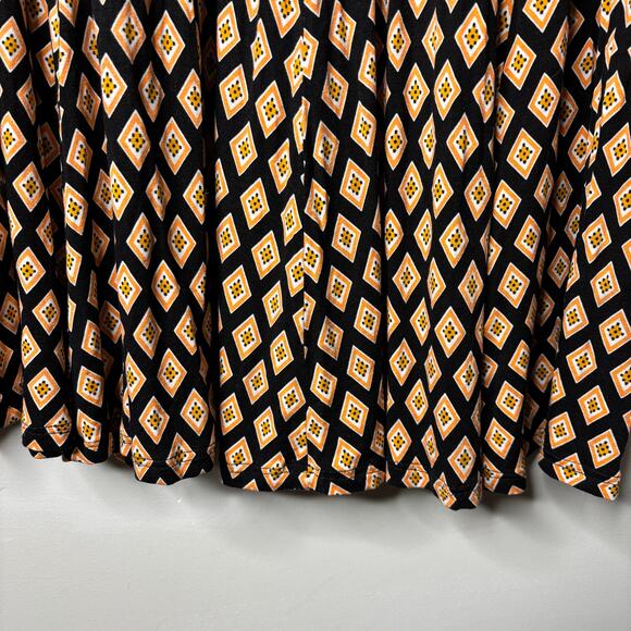 Maeve Anthropologie Black Orange Diamond Print Silky Maxi Skirt PM $130 Retail - Picture 7 of 8